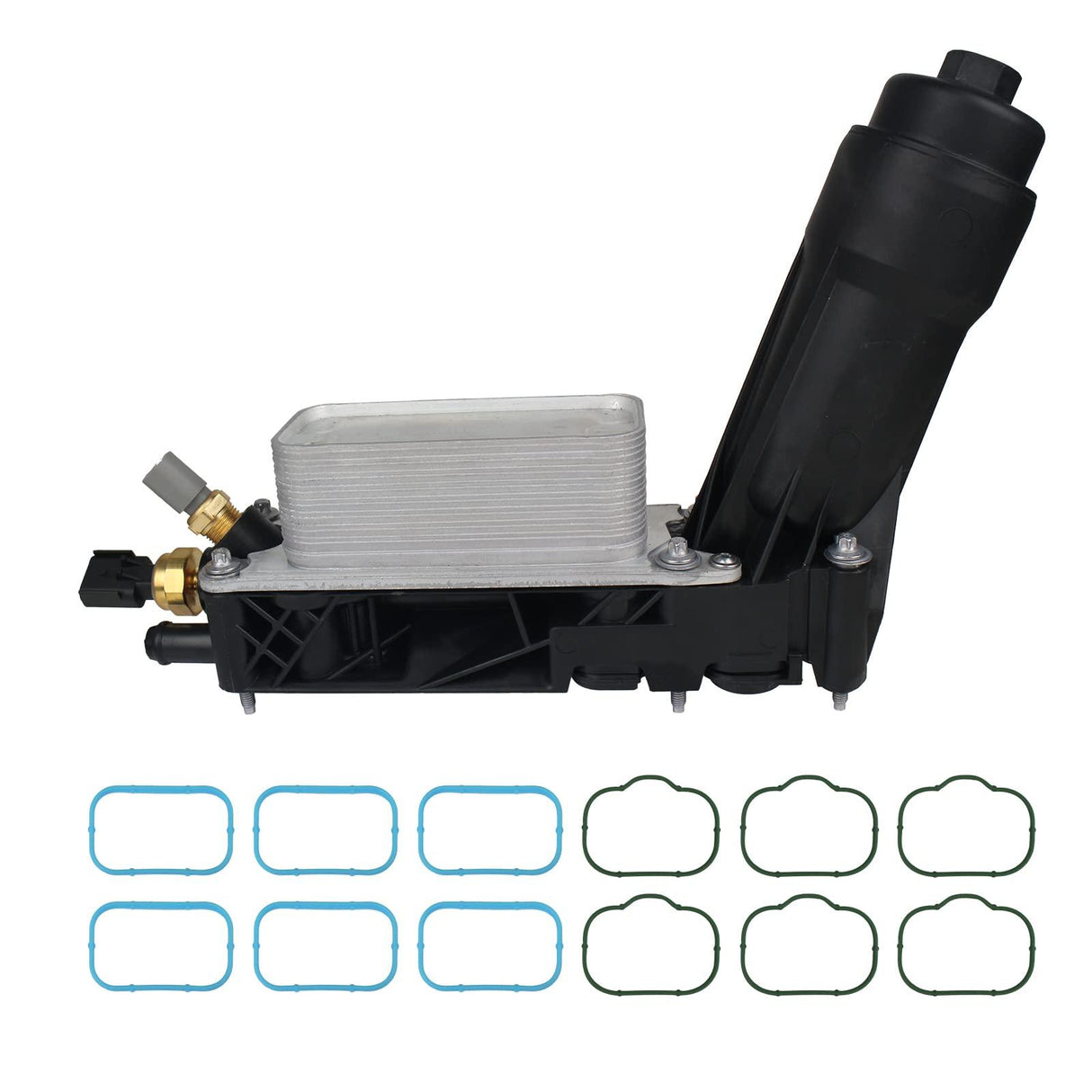 Engine Oil Cooler with Oil Filter Housing Adapter Assembly for 2011-2013 Chrysler, Dodge, Jeep