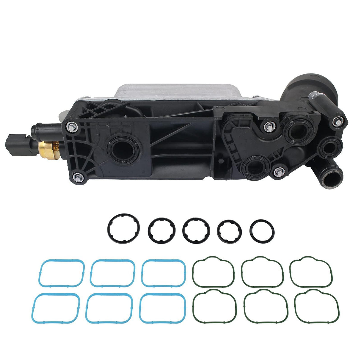 Engine Oil Cooler with Oil Filter Housing Adapter Assembly for 2011-2013 Chrysler, Dodge, Jeep