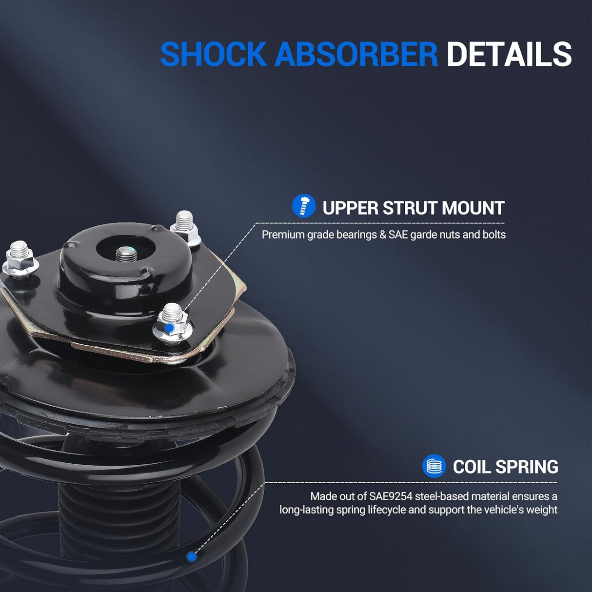 2Pcs Front Complete Struts Shock Absorber for 2003-2007 Nissan Murano