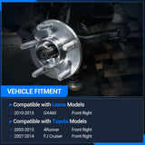Front Right Steering Knuckle Assembly for 10-15 Lexus GX460, 03-15 Toyota 4Runner, 07-14 FJ Cruiser