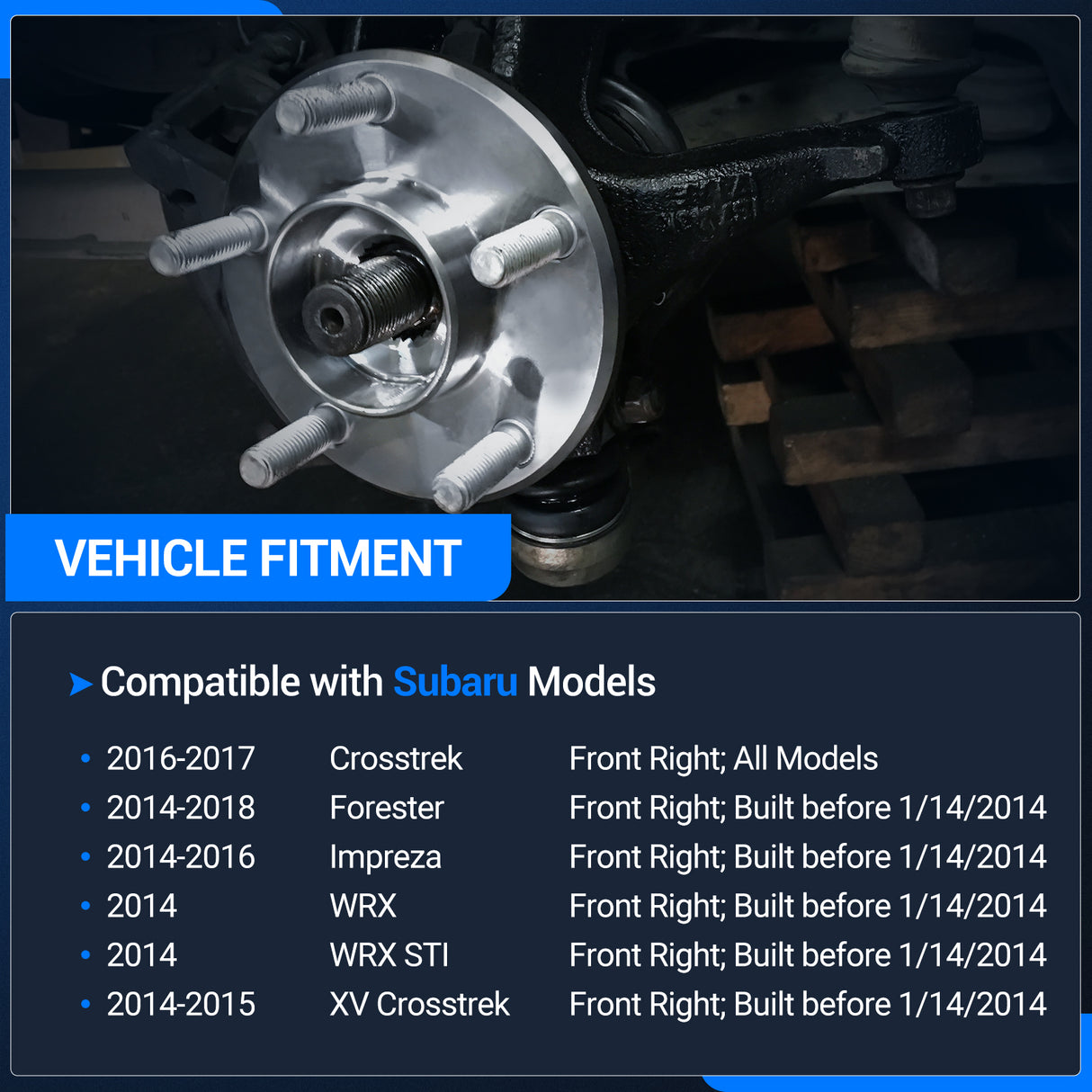 Front Right Steering Knuckle Assembly for 2014-2018 Subaru