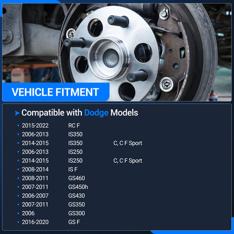 2Pcs 512337 Rear Wheel Bearing & Hub Assembly for 2006-2022 Lexus IS250 IS350 GS350 GS450h GS F