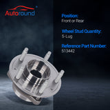 2Pcs 513442 Front/Rear Wheel Bearing Hub for 2018-2024 Chevy Equinox Malibu GMC Buick