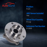 513305 Front Wheel Bearing & Hub Assembly for 2007-2018 BMW X5, 2008-2018 BMW X6