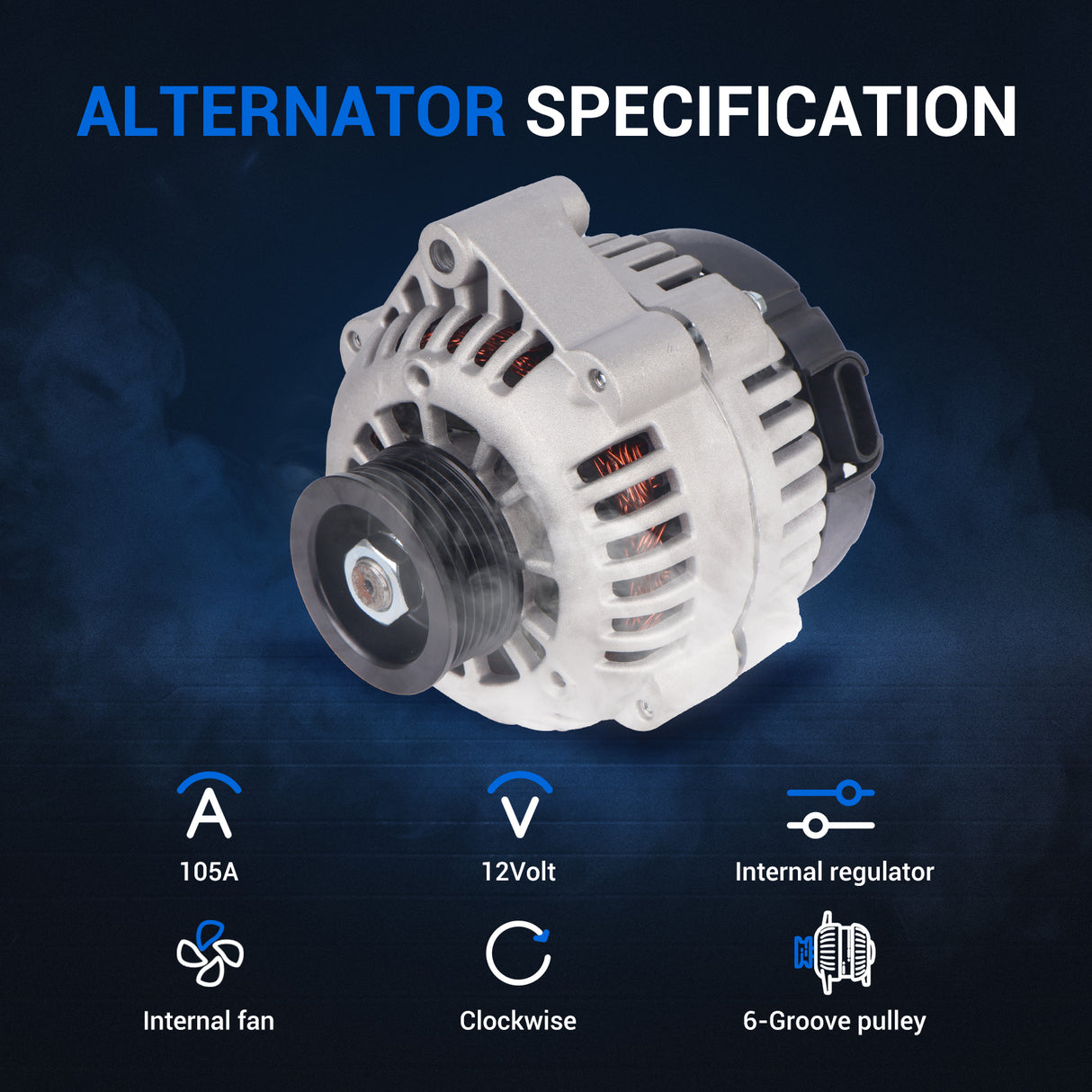 Alternator for 2002-2004 Cadillac, 2001-2004 Chevy #19244727