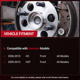 Black E-Coated 4WD Front Wheel Hub Bearing Assembly for 2006-2010 Hummer H3, 2009-2010 H3T