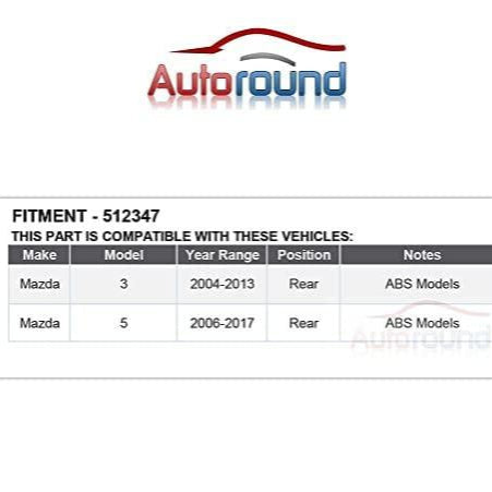 2Pcs Rear Wheel Hub Bearing Assembly for 2004-2013 Mazda 3, 2006-2017 Mazda 5