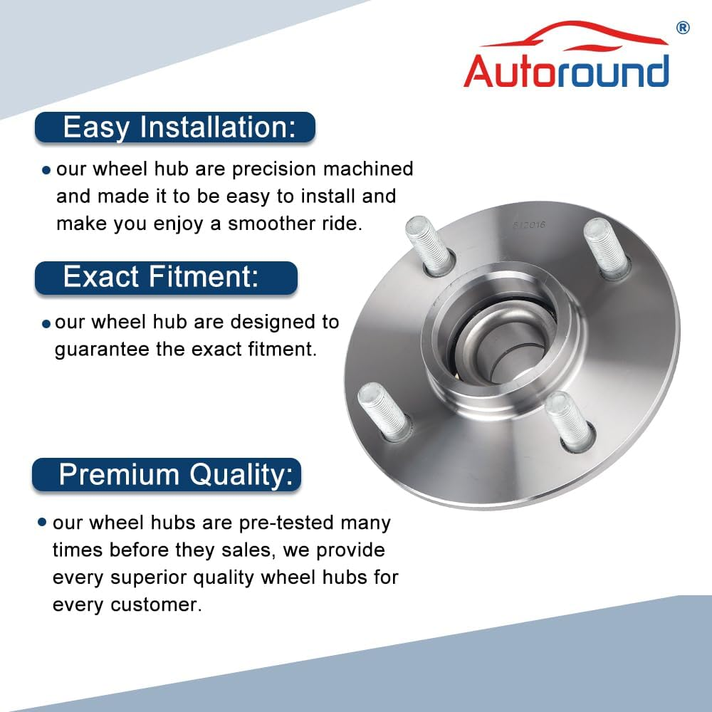 Rear Wheel and Bearing Assembly for 93-01 Nissan Altima, 1988 Maxima, 89-92 Stanza, Etc.