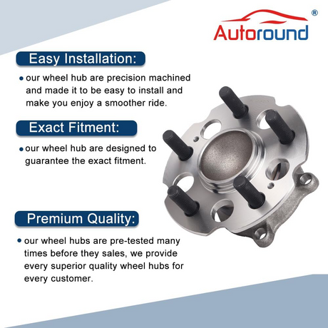 2Pcs Rear Wheel Hub Bearing Assembly for 2005-2010 Honda Odyssey, 5 Lugs