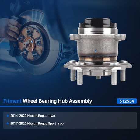 Rear Wheel Hub Bearing Assembly for 2014-2020 Nissan Rogue, 2017-2022 Rogue Sport FWD Only