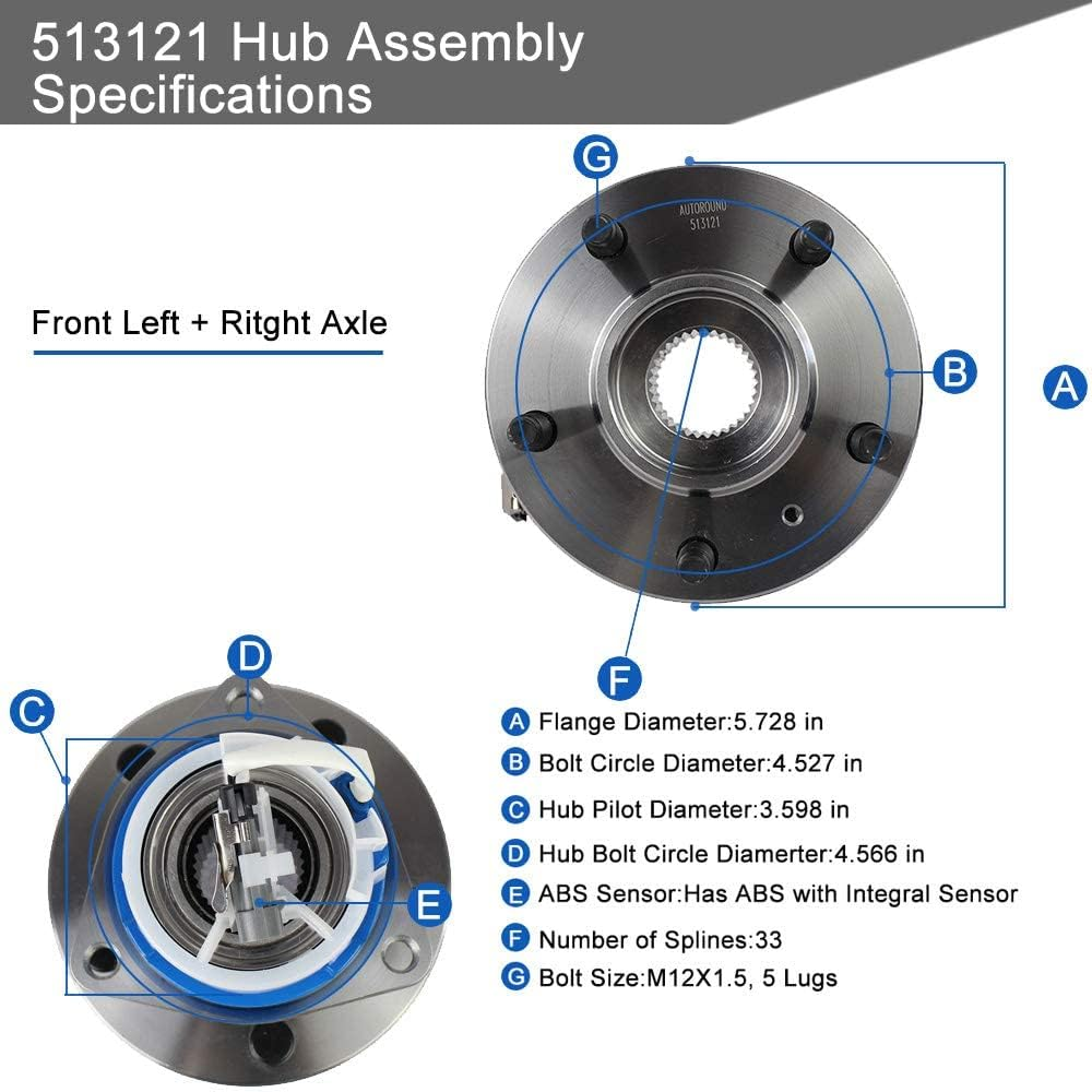 Front Wheel Hub Bearing Assembly for 97-11 Buick, 97-05 Cadillac, 97-11 Chevy, 97-08 Pontiac