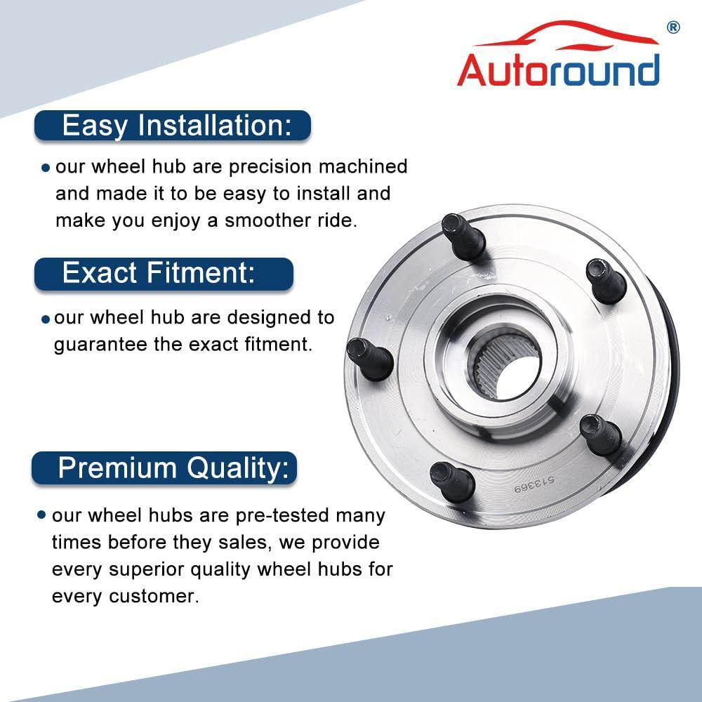 Front Wheel Hub Bearing Assembly for 2011-2017 Jeep Wrangler, 2018 Wrangler JK 4WD