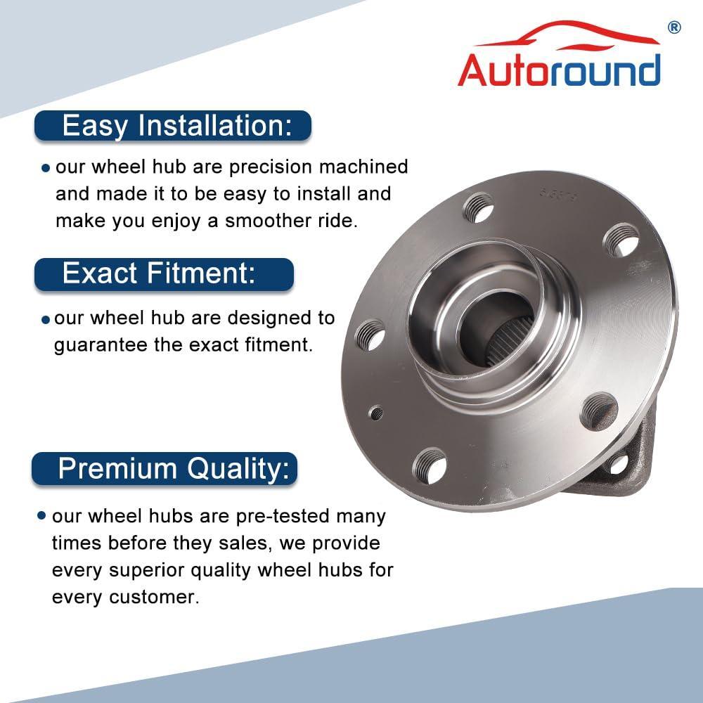 2Pcs Wheel Hub Bearing Assembly for Audi A3 Q3 RS3 S3, Volkswagen Jetta Tiguan Golf GTI Taos Arteon, 2015-2023