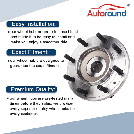 2Pcs Front Wheel Hub Bearings for 2011-2019 Chevy Silverado 3500 HD & GMC Sierra 3500 HD 4WD DRW