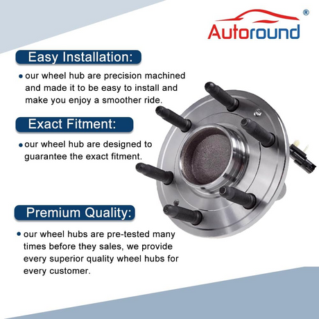 2Pcs Front Wheel Bearing  Hub Assembly for 15-20 Chevy Tahoe, 14-19 Silverado 1500, GMC Sierra 1500, Etc.