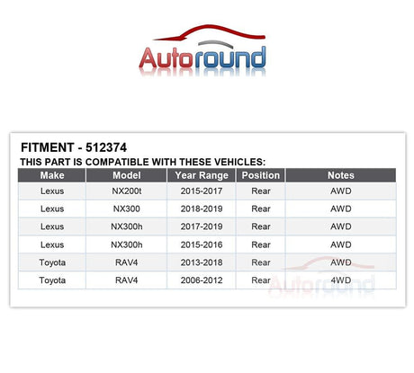 Rear Wheel Hub Bearing for 2006-2018 Toyota RAV4, 2015-2019 Lexus NX200t NX300 NX300h