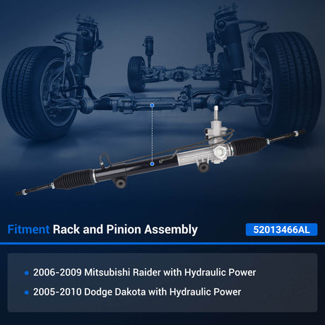 Power Steering Rack and Pinion for 2005-2010 Dodge Dakota, 2006-2009 Mitsubishi Raider
