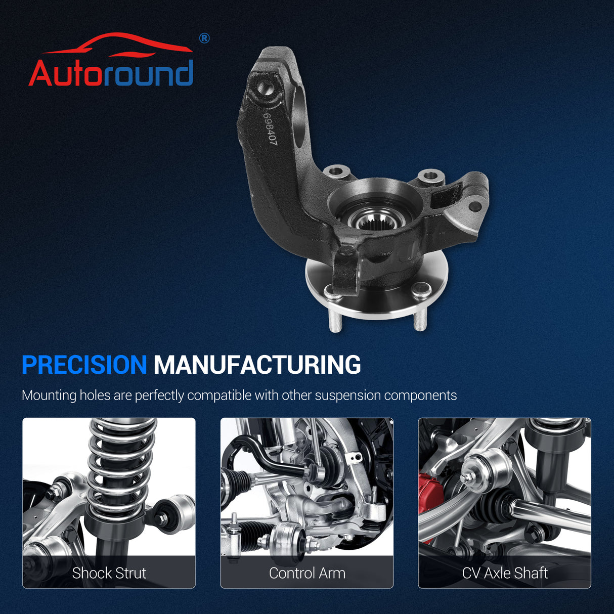 Front Left Steering Knuckle Assembly for 2006-2011 Ford Focus