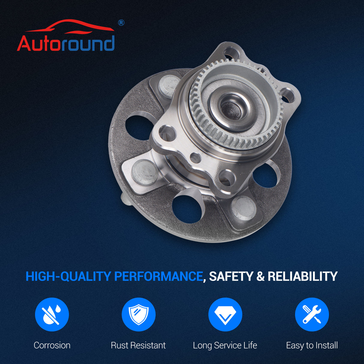 2Pcs 512483 Rear Wheel Bearing & Hub Assembly for 2012-2017 Hyundai Accent, Kia Rio