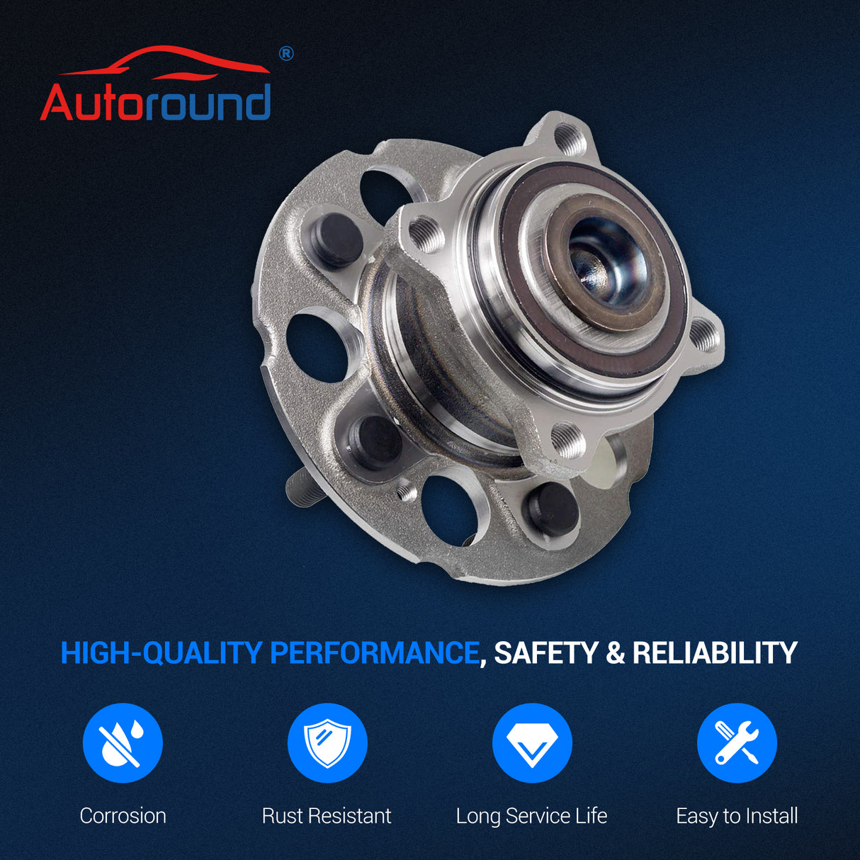 2Pcs 512344 Rear Wheel Bearing Hub Assembly for 2007-2015 Honda CR-V Crosstour (FWD)