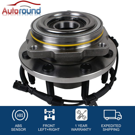 2Pcs Front Wheel Hub Bearing Assembly for 2011-2016 Ford F-250 F-350 Super Duty, 8 Lug w/ABS