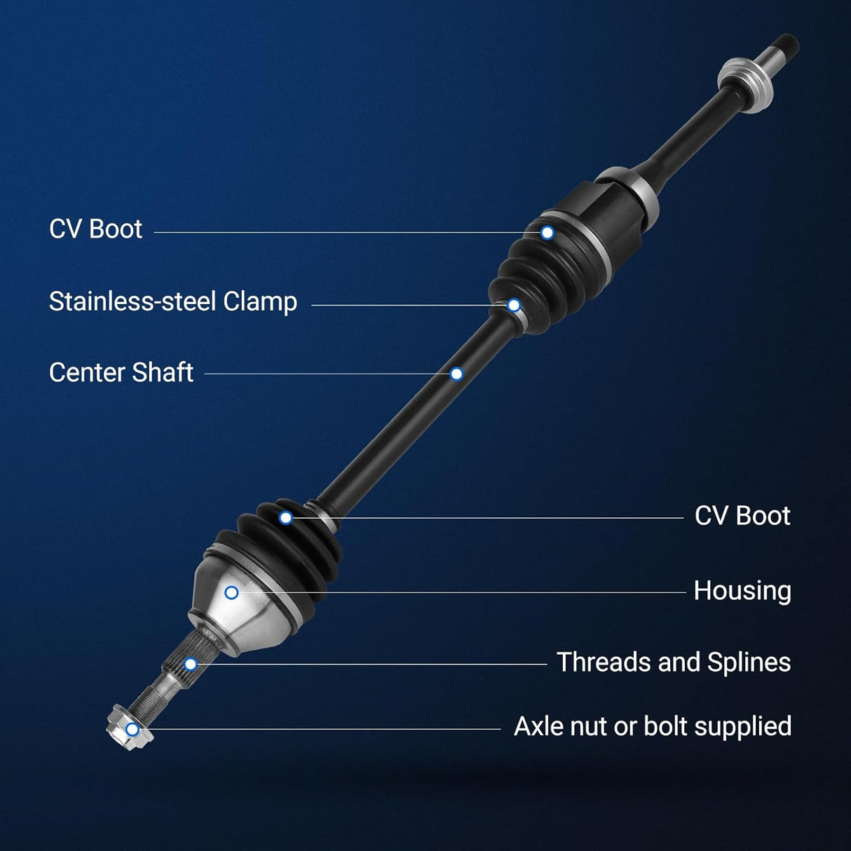 Front Right CV Axle Shaft Assembly for 2013-2018 Ford Fusion & 2014-2016 Lincoln MKZ