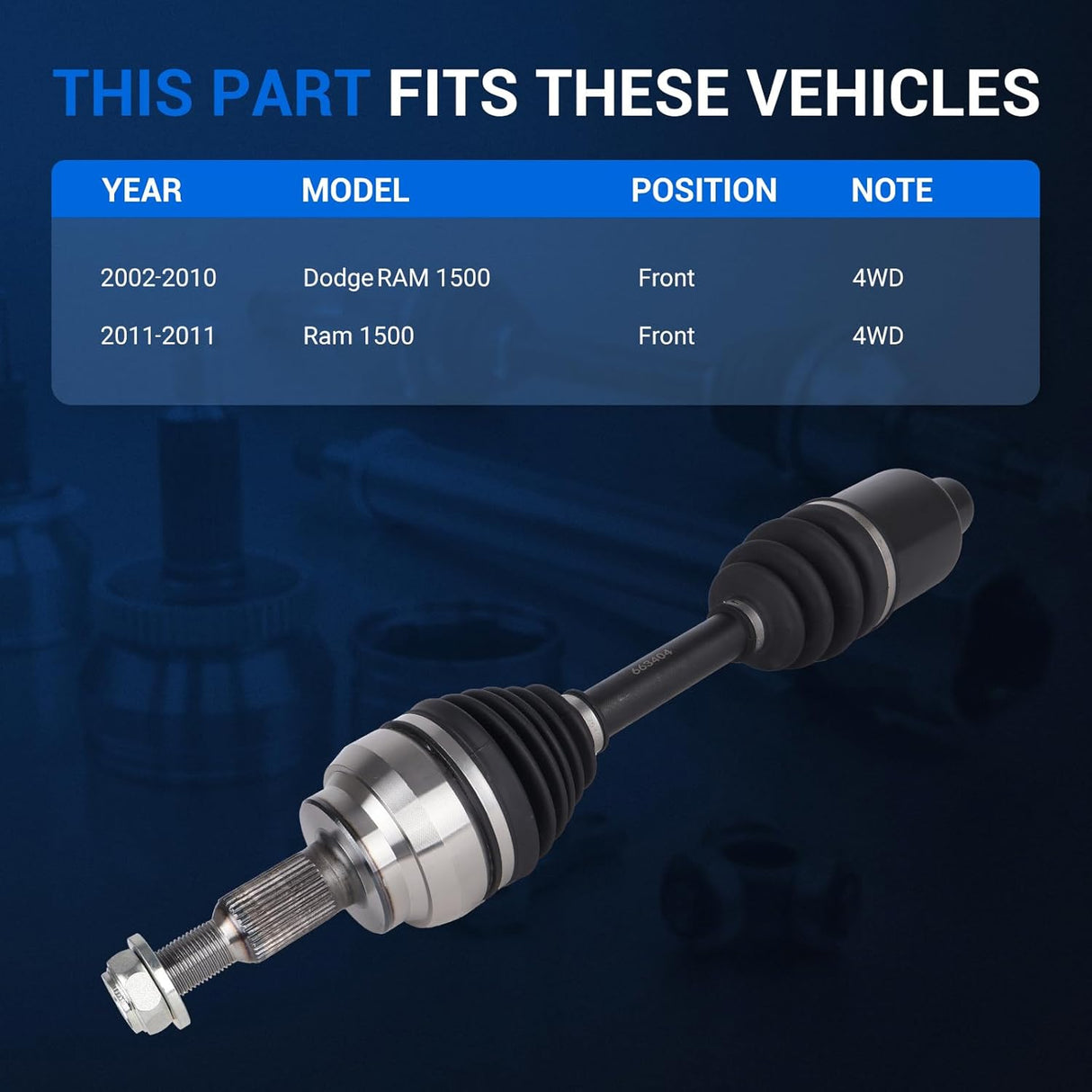 2Pcs Front CV Axle Shaft Assembly for 2002-2011 Dodge Ram 1500