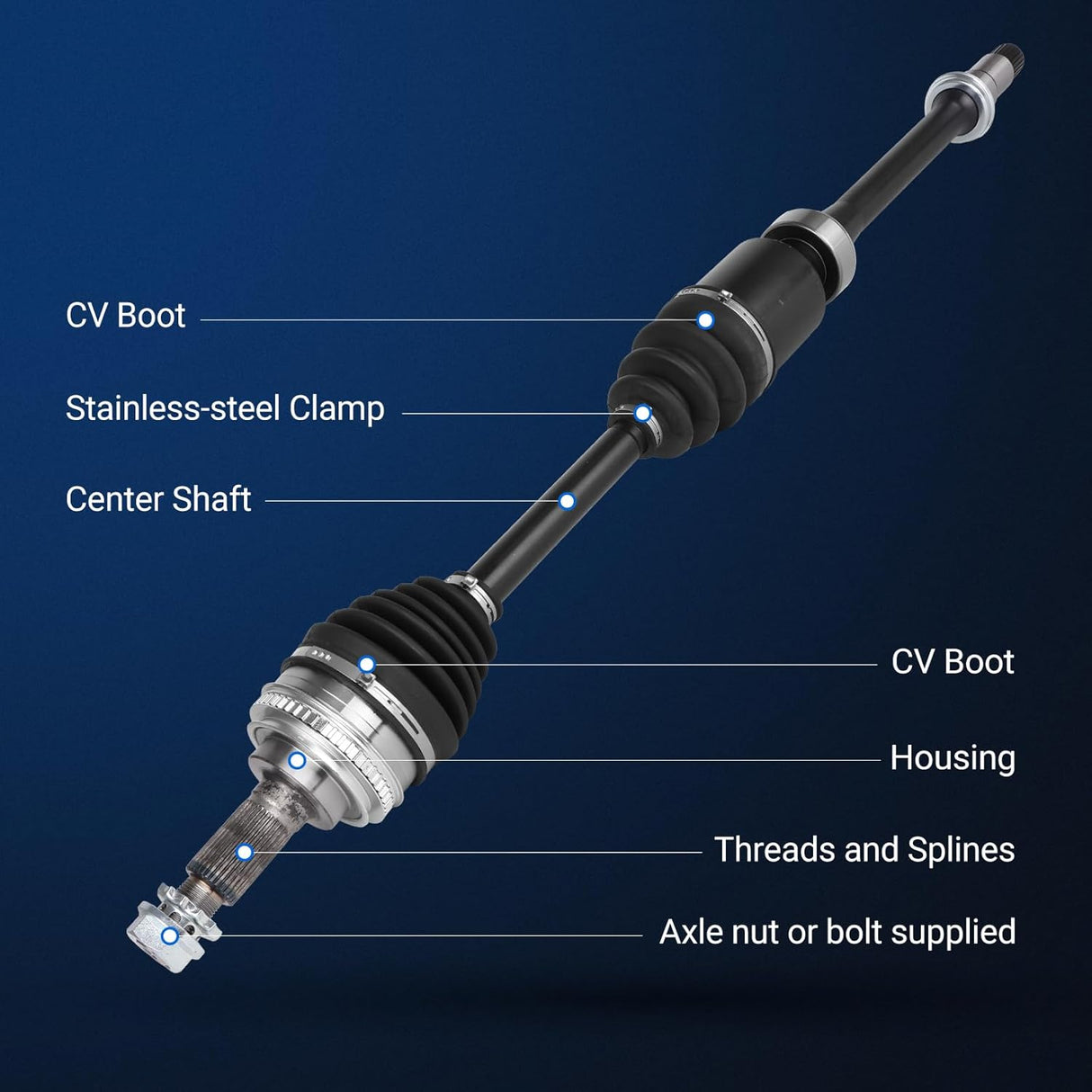 Front Right Passenger Side CV Axle Shaft Assembly for 1997-2001 Lexus, 1997-2003 Toyota
