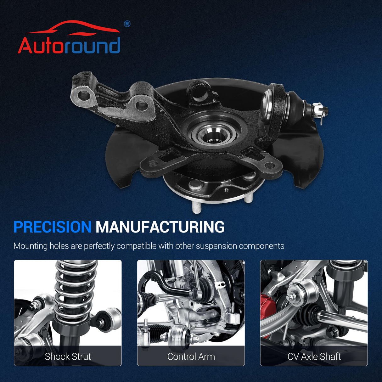 Front Left Steering Knuckle Assembly for 2003-2005 Honda Civic 1.7L L4