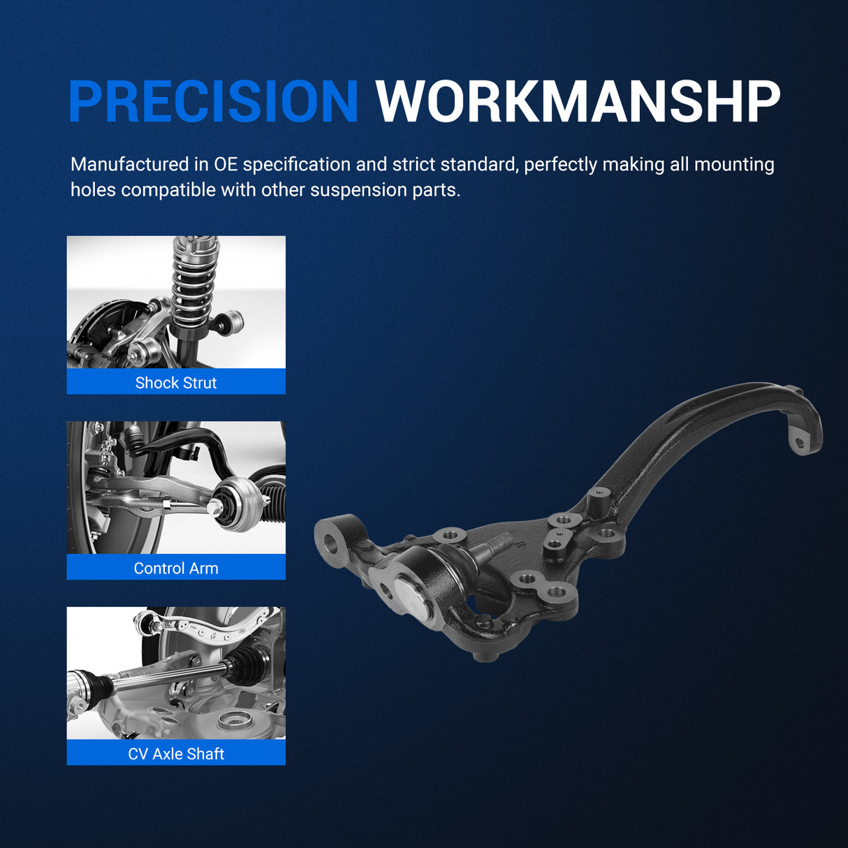 Front Right Steering Knuckle Assembly for 2012-2021 Chrysler 300, Dodge Challenger, Charger