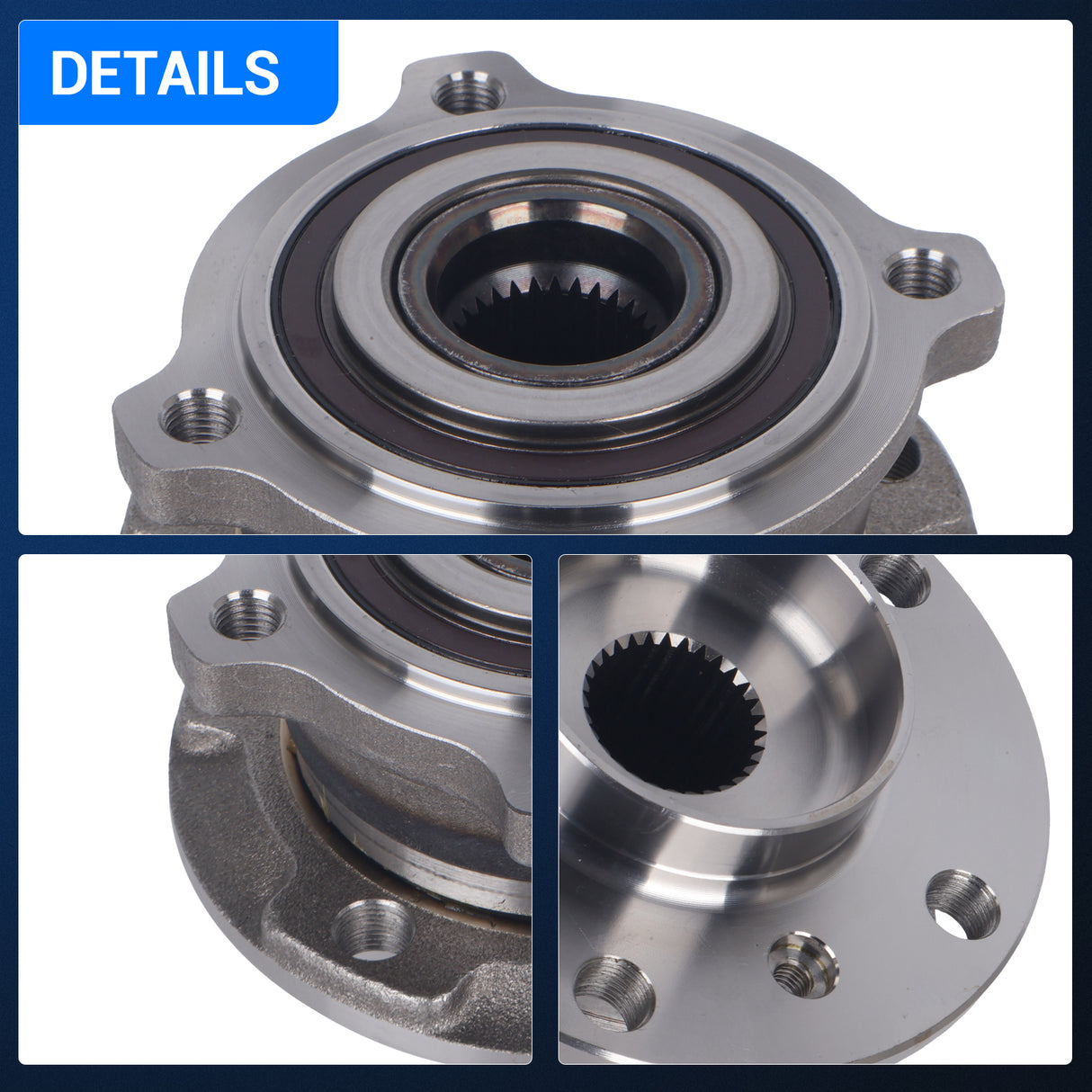 513305 Front Wheel Bearing & Hub Assembly for 2007-2018 BMW X5, 2008-2018 BMW X6