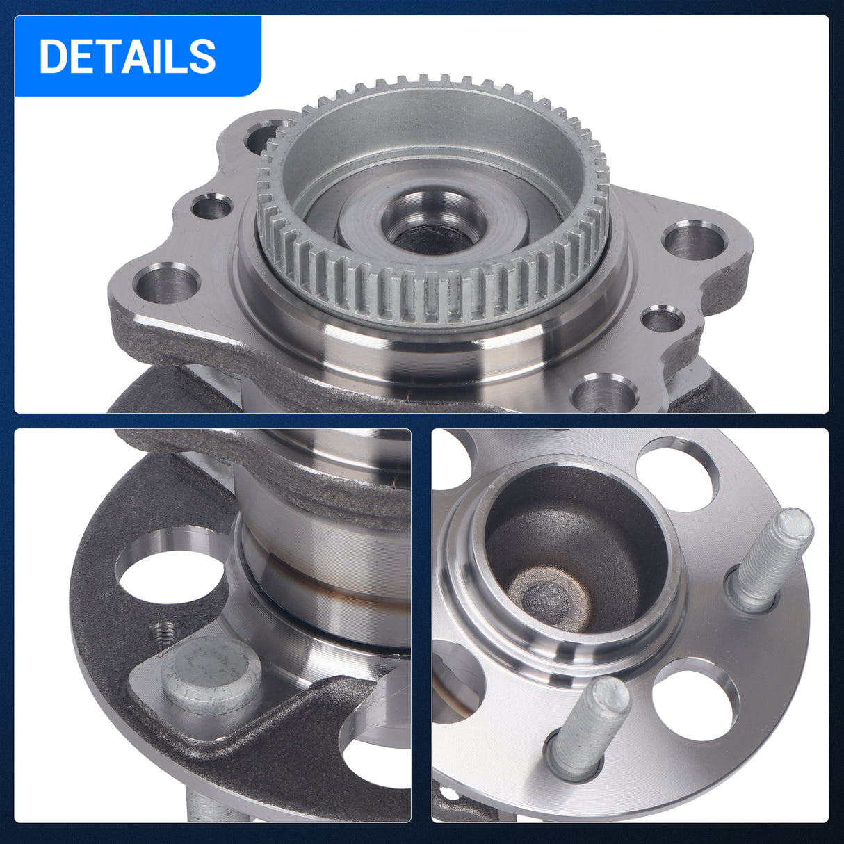 2Pcs 512483 Rear Wheel Bearing & Hub Assembly for 2012-2017 Hyundai Accent, Kia Rio