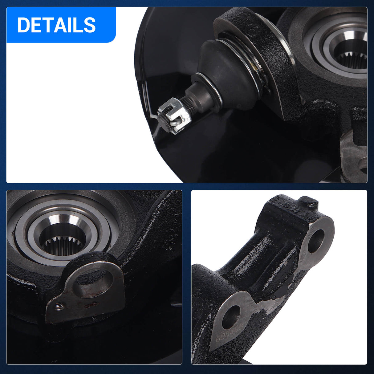 2Pcs Front Steering Knuckle Assembly for 2003-2005 Honda Civic 1.7L L4