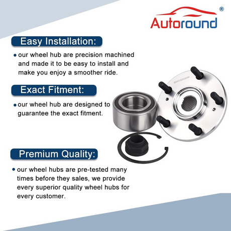 2Pcs Front Wheel Bearing and Hub Assembly for 2002-2006 Honda CR-V, 2003-2011 Element