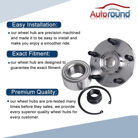 2Pcs Front Wheel Hub Bearing Assembly for 98-02 Honda Accord, 99-03 Acura TL, 01-03 Acura CL